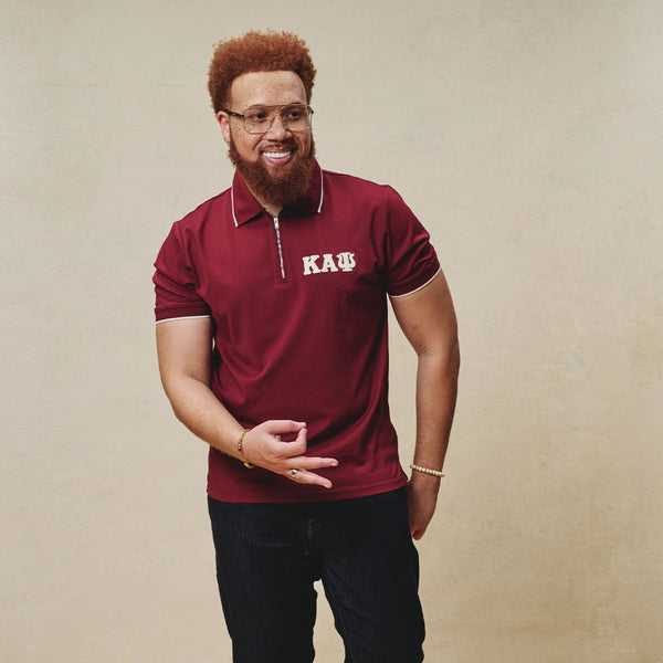 Kappa Alpha Psi 3-Letter Zip Performance Polo (Krimson