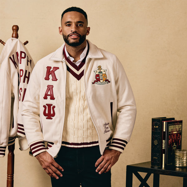 Kappa Alpha Psi Wool Varsity Jacket (Cream)