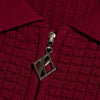 Kappa Alpha Psi Greek Letter Waffle Knit Zip Polo (Krimson)