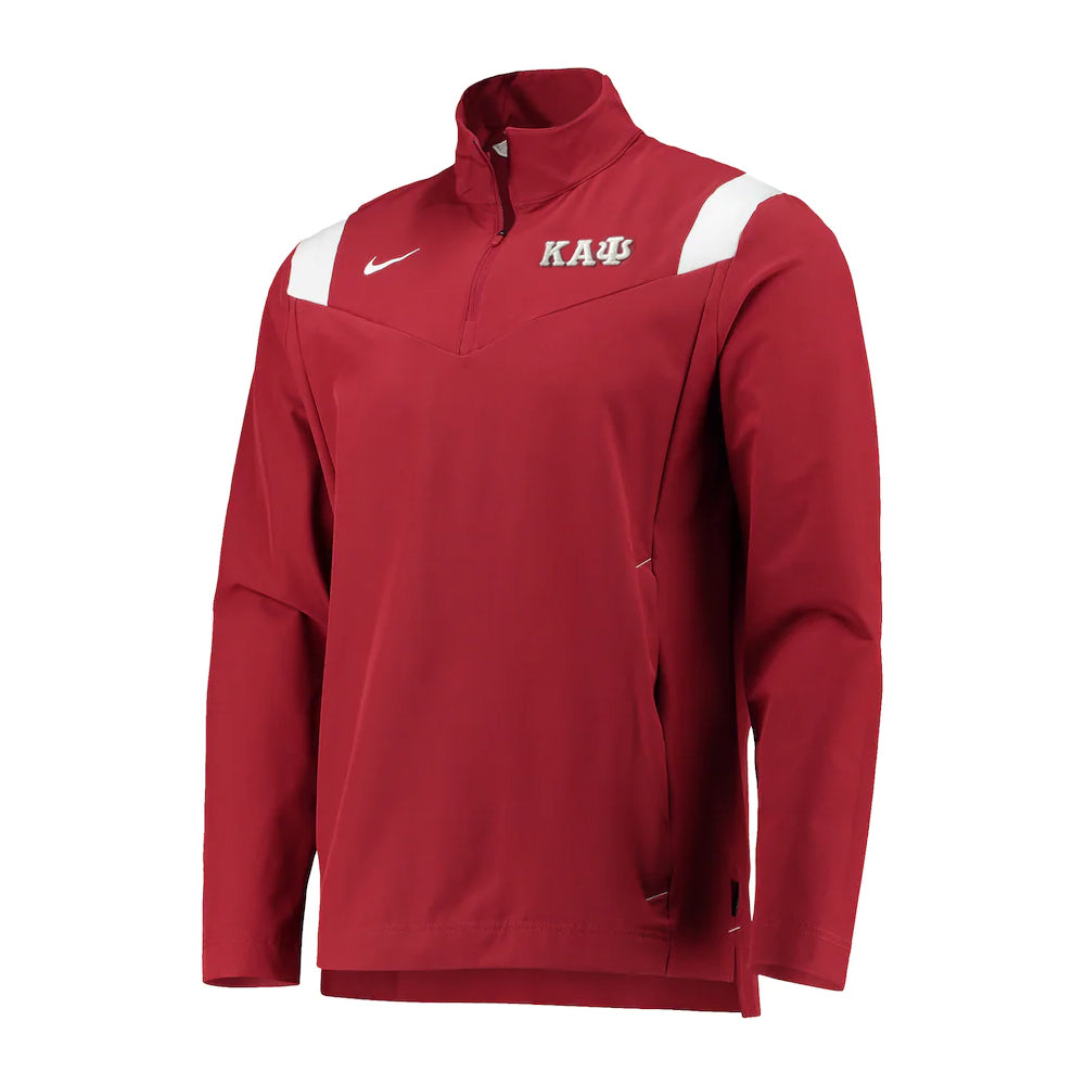 Kappa Alpha Psi NIKE Quarter Zip Coaches Jacket (Heathered Krimson)