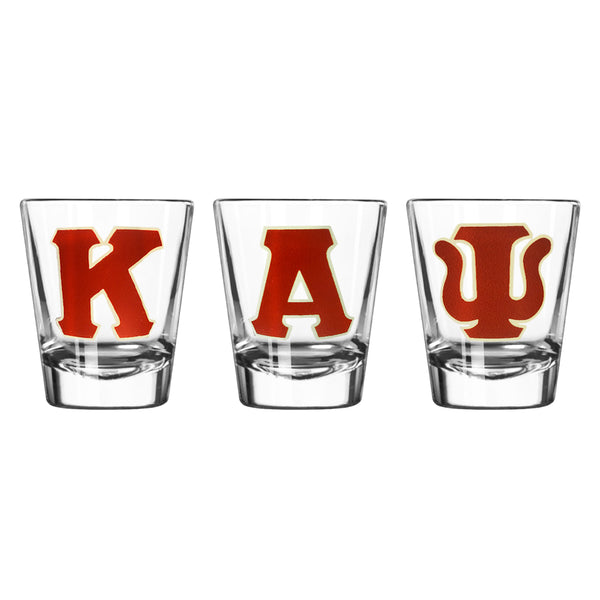 Kappa Alpha Psi Greek Letter Shot Glass Set