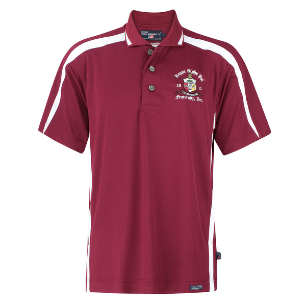 Kappa Alpha Psi Coat of Arms DriFit Polo Shirt (Krimson/White)