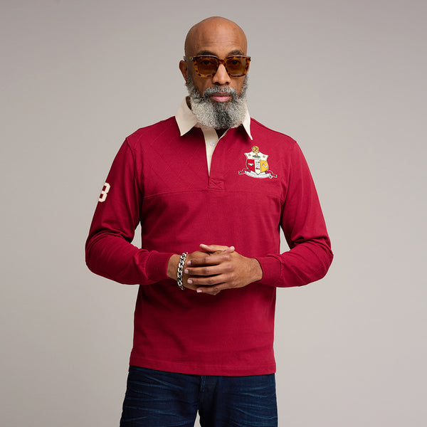 Kappa Alpha Psi Coat of Arms Long Sleeve Rugby Polo