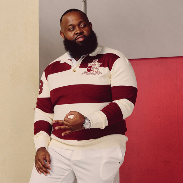 Kappa Alpha Psi Striped Rugby Polo Sweater