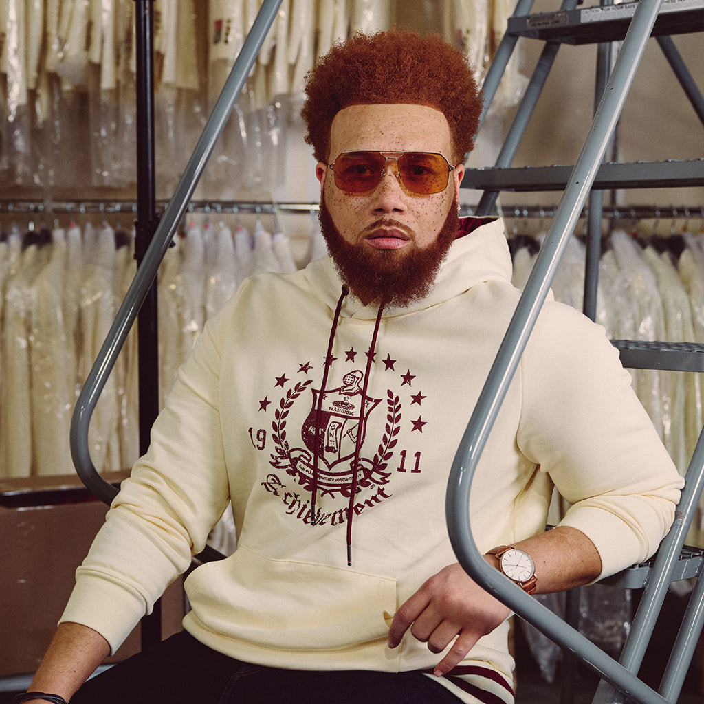 Kappa Alpha Psi Distressed Coat of Arms Printed Hoodie Nupemall