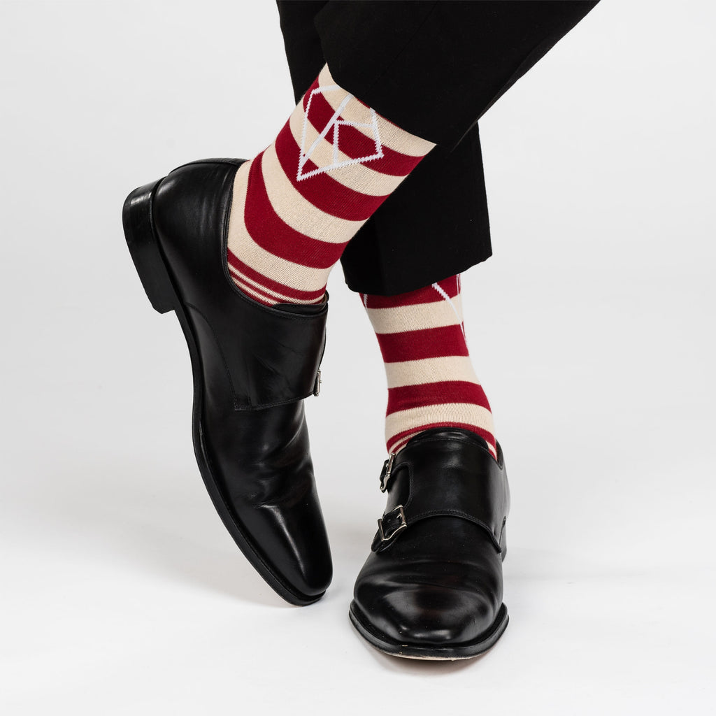 Kappa Alpha Psi Diamond K Striped Socks