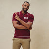 Kappa Alpha Psi Greek Letter Waffle Knit Zip Polo (Krimson)