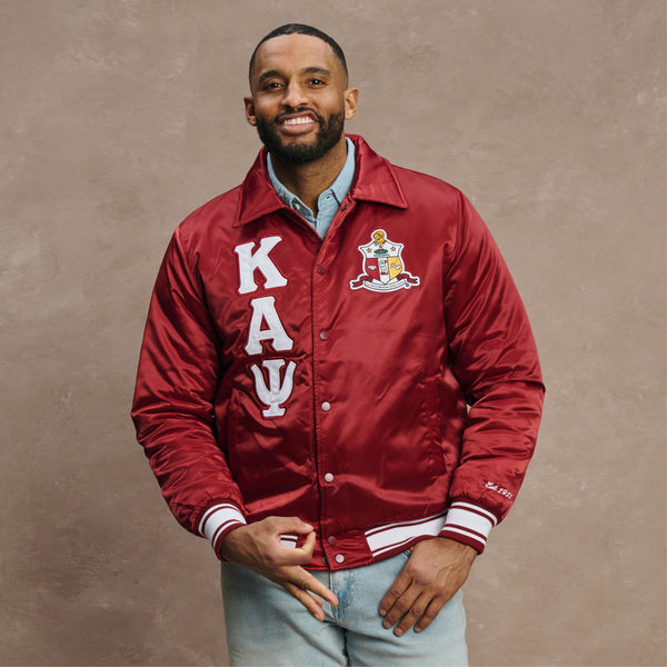 Kappa Alpha Psi Classic 3-Letter Satin Varsity Jacket (Krimson)