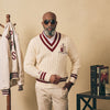 Kappa Alpha Psi V-neck Cable-Knit Sweater (Cream)