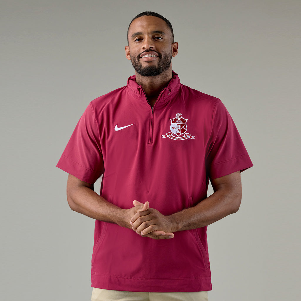 Kappa Alpha Psi NIKE Coat of Arms DriFit Short Sleeve Coaches Jacket (Krimson)