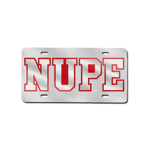 Kappa Alpha Psi NUPE License Plate w/ Outline (Red or Silver)