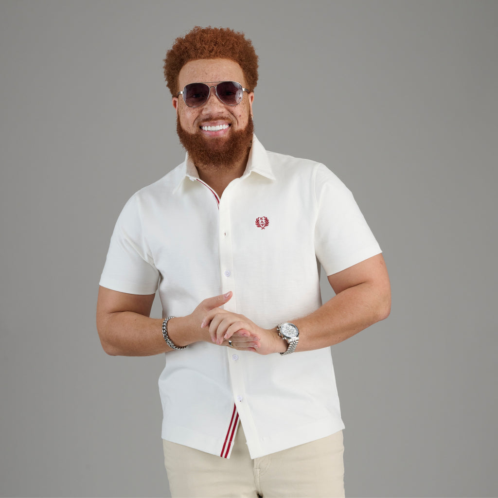 Kappa Alpha Psi Signature Stripe Wreath Button Down (Cream)