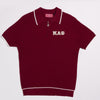 Kappa Alpha Psi Greek Letter Waffle Knit Zip Polo (Krimson)