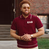 Kappa Alpha Psi Greek Letter Waffle Knit Zip Polo (Cream)