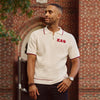 Kappa Alpha Psi Greek Letter Waffle Knit Zip Polo (Krimson)