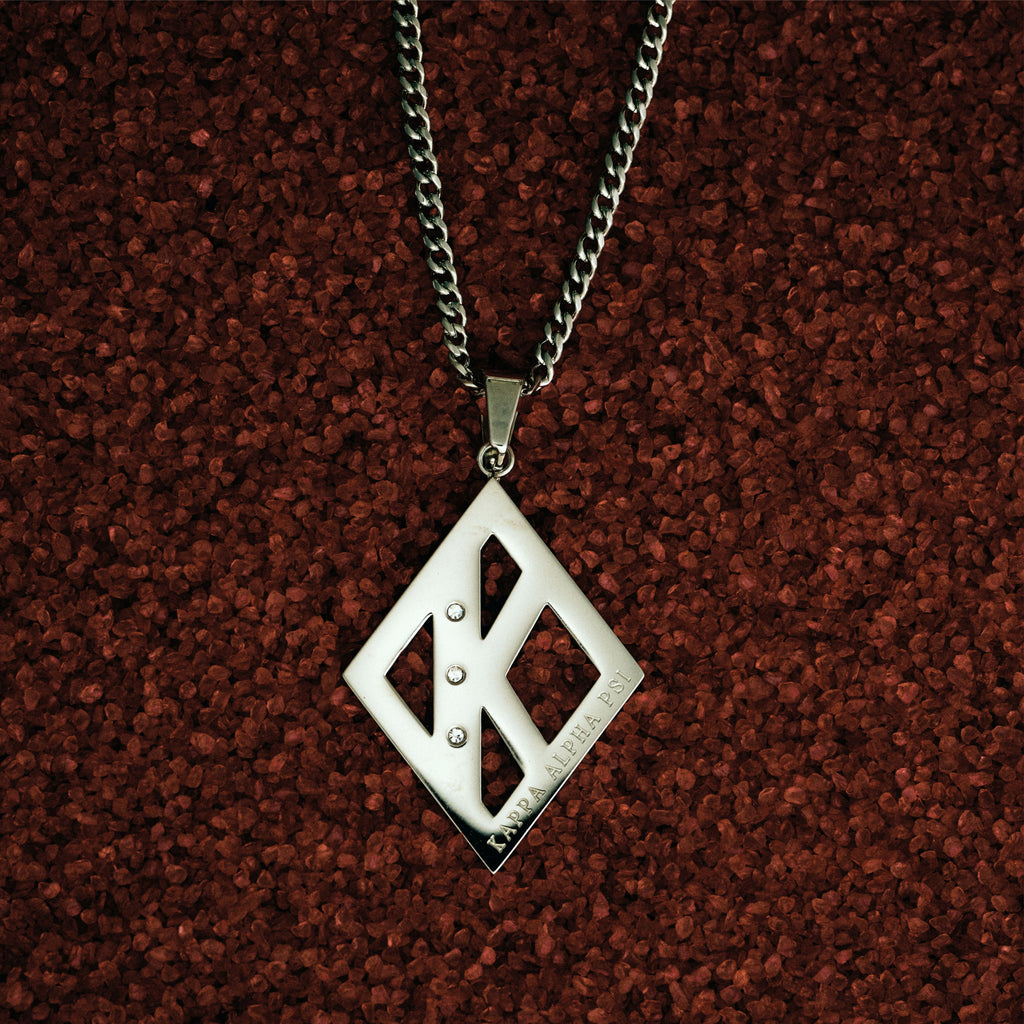 Kappa Alpha Psi 3 Stone Diamond K Necklace