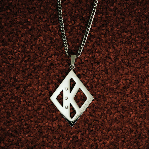 Kappa Alpha Psi 3 Stone Diamond K Necklace