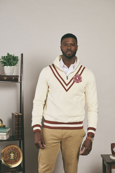 Kappa Alpha Psi Collegiate Chevron Quarter Zip Pullover-FINAL SALE