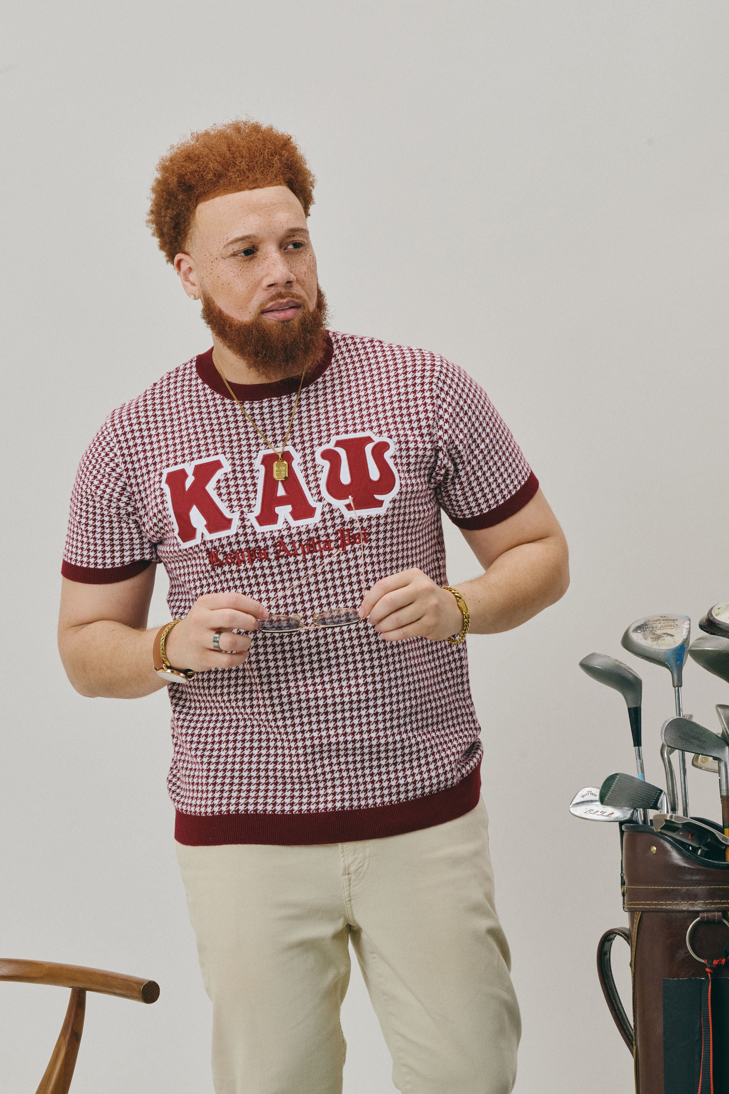 Kappa Alpha Psi 3-Letter Houndstooth Crew Neck Sweater – Nupemall