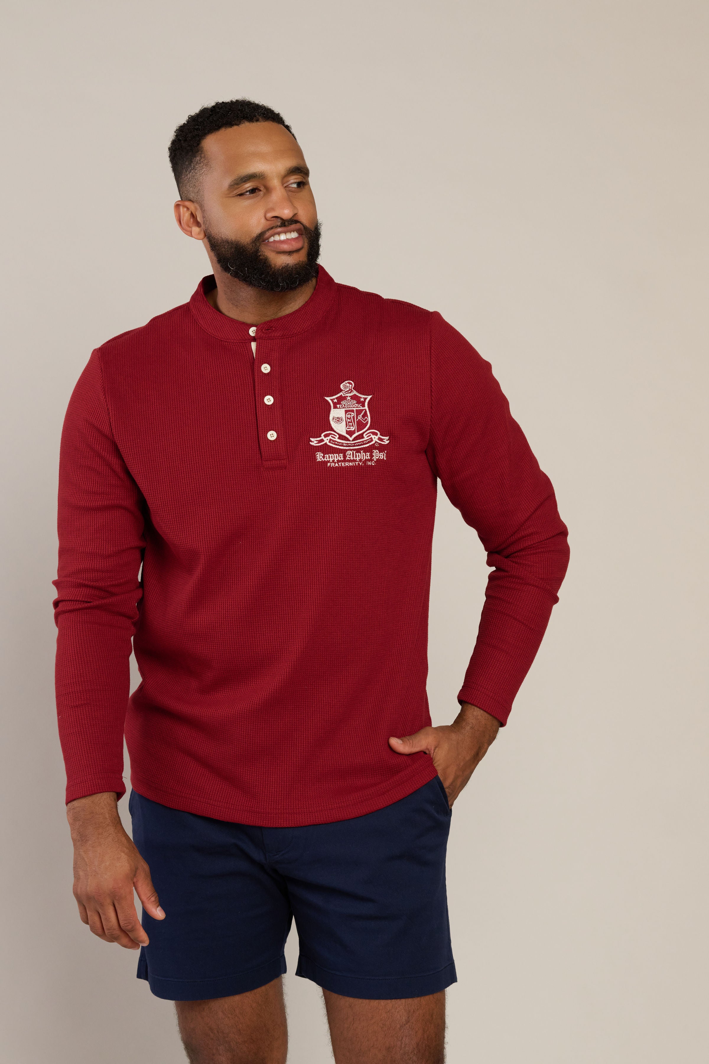 Kappa Alpha Psi Coat of Arms Waffle Henley – Nupemall