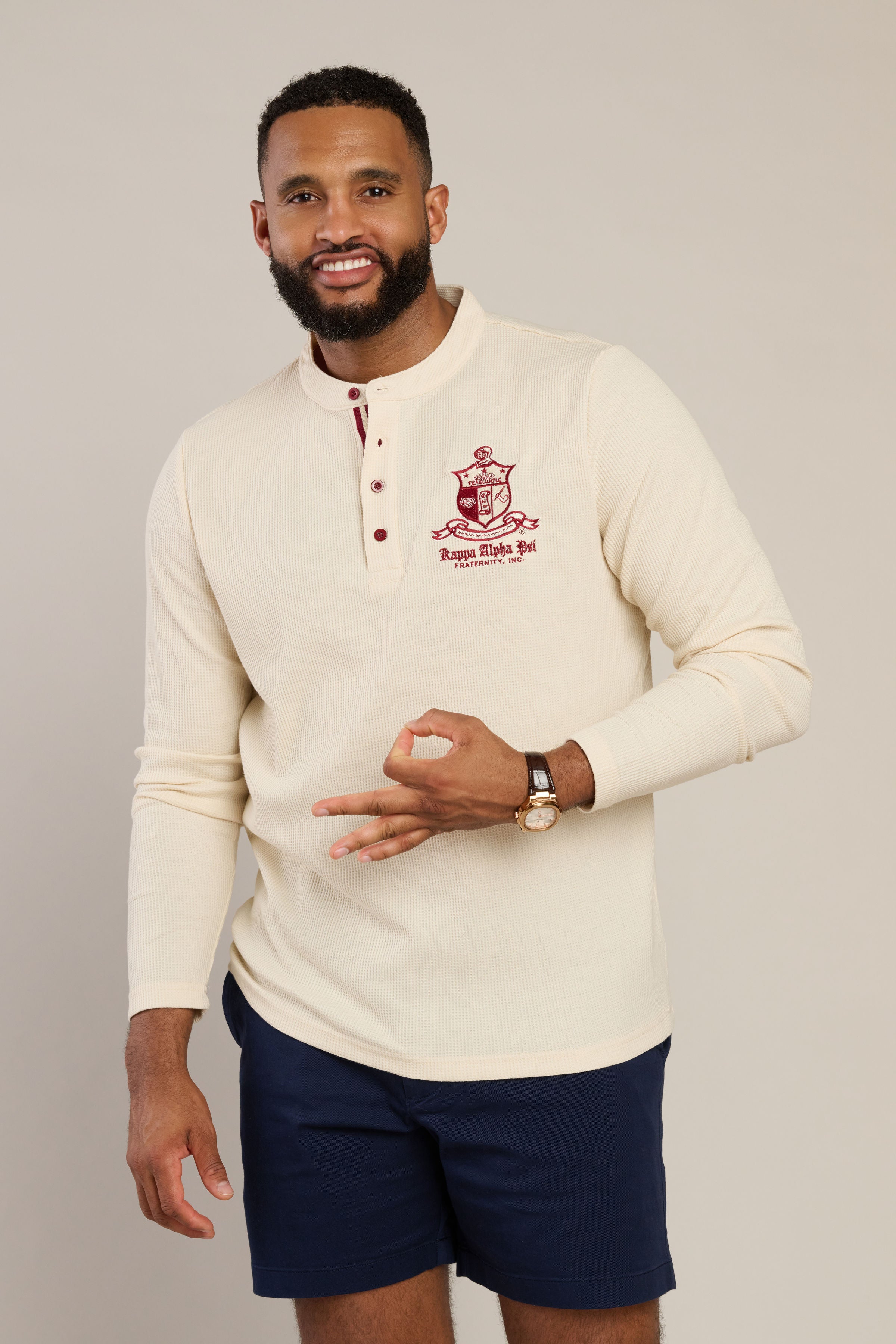 フェイエノールト kappa M Kappa Alpha Psi Coat of Arms Waffle Henley – Nupemall