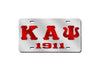 Kappa Alpha Psi Greek Letter - 1911 License Plate (Red or Silver)