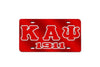 Kappa Alpha Psi Greek Letter - 1911 w/ Outline License Plate (Red or Silver)