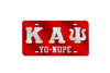 Kappa Alpha Psi Yo Nupe License Plate (Red or Silver)