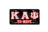 Kappa Alpha Psi Yo Nupe License Plate (Black)