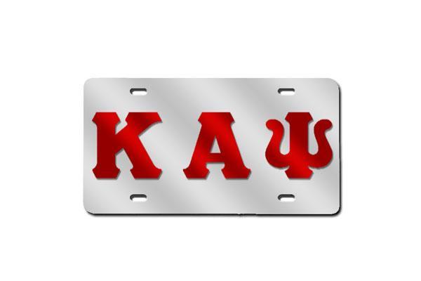 Kappa Alpha Psi Greek Letter License Plate (Red or Silver)