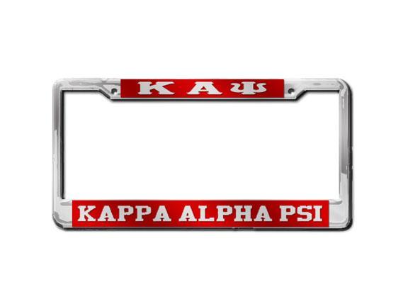 Kappa Alpha Psi Greek Letter - KAPSi License Plate Frame (Red or Silver)