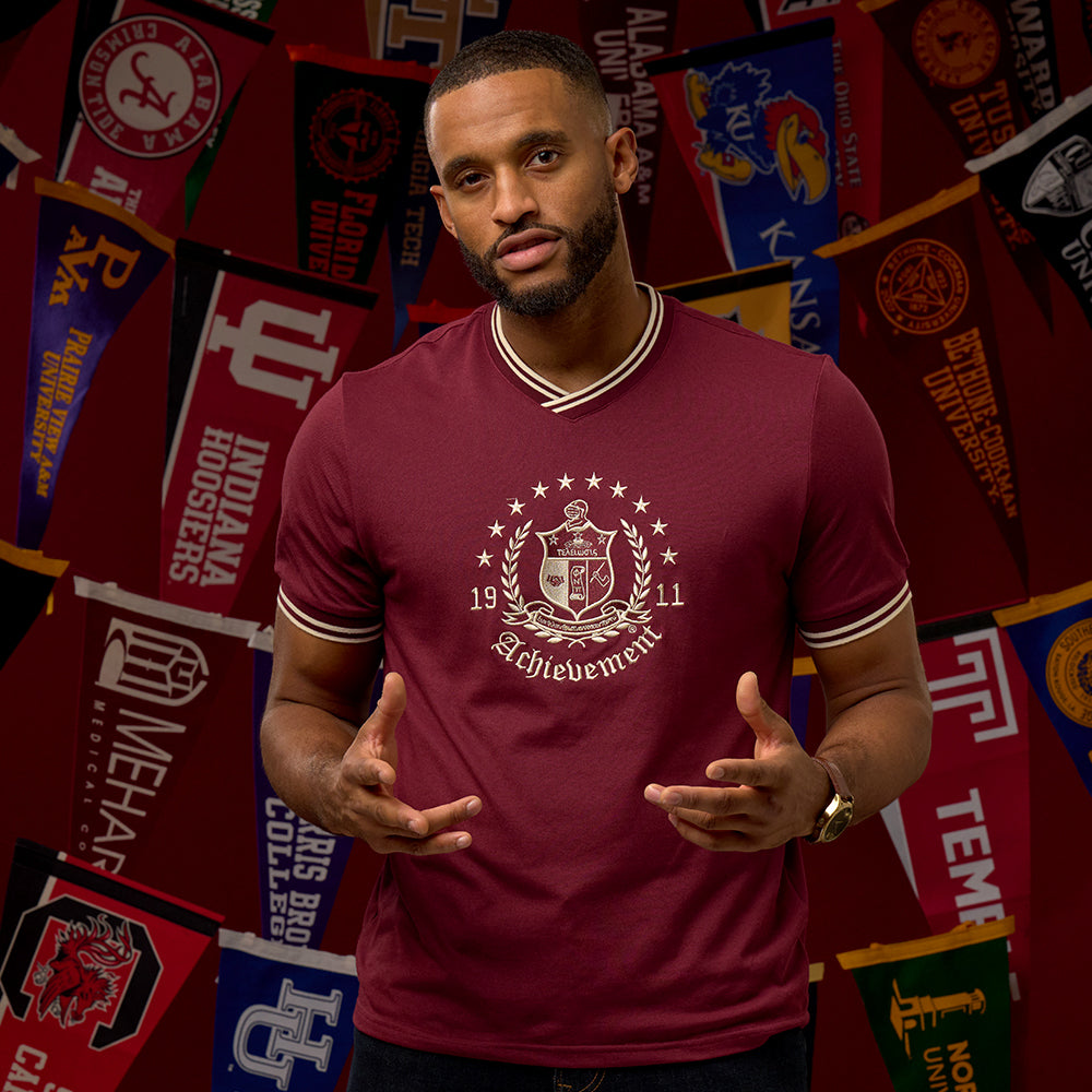 Kappa Alpha Psi Coat of Arms V-neck Tee (Krimson)