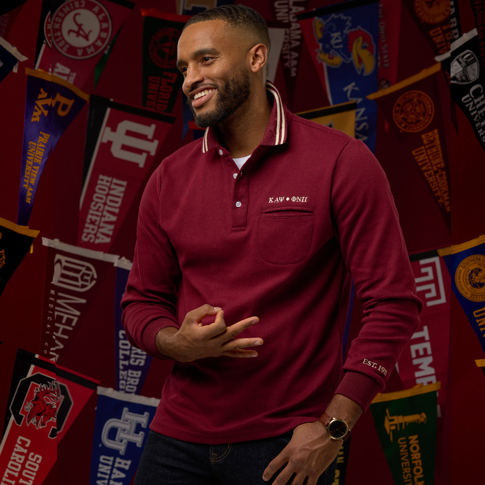 Kappa Alpha Psi Greek Letter Long Sleeve Polo