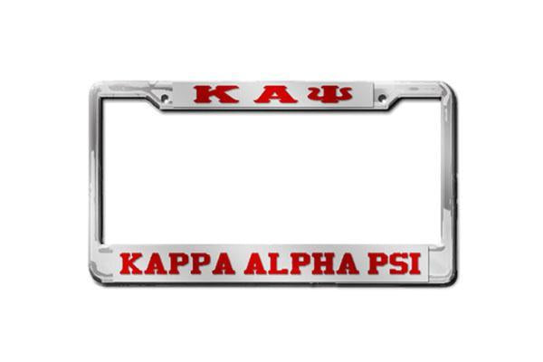 Kappa Alpha Psi Greek Letter - KAPSi License Plate Frame (Red or Silver)