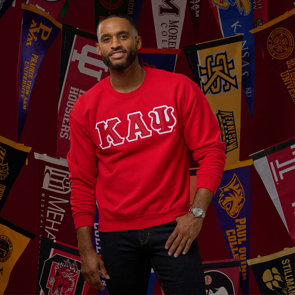 Kappa Alpha Psi 3-Letter Crewneck Sweatshirt (Red)