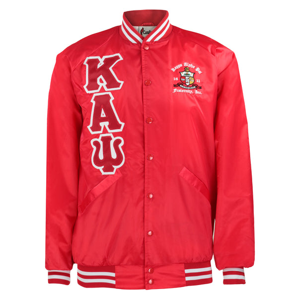 Kappa Alpha Psi 3-Letter Satin Jacket (Red)-FINAL SALE