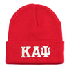 Kappa Alpha Psi Greek Letter Knit Beanie Cap (Red)