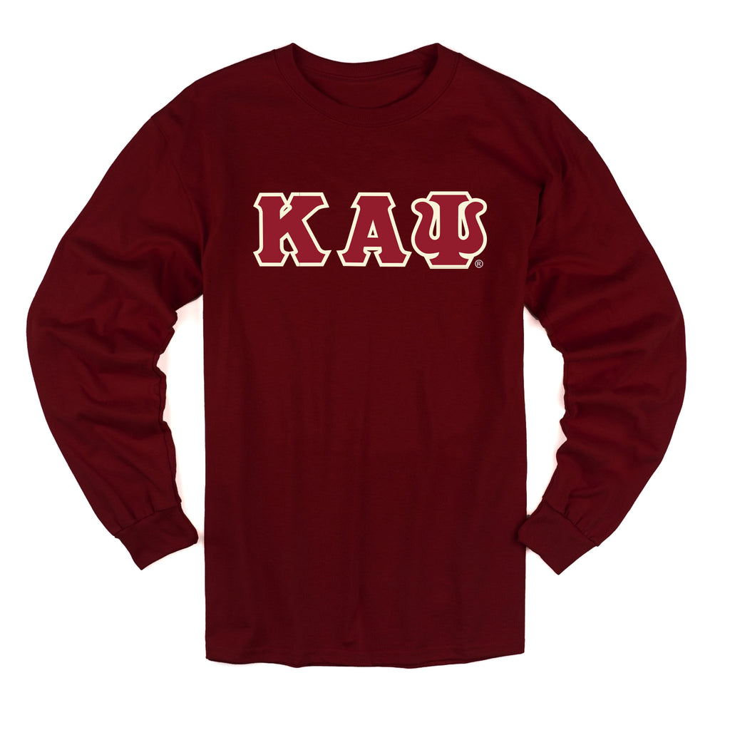 Kappa Alpha Psi Long Sleeve 3-Letter Tee (Maroon)