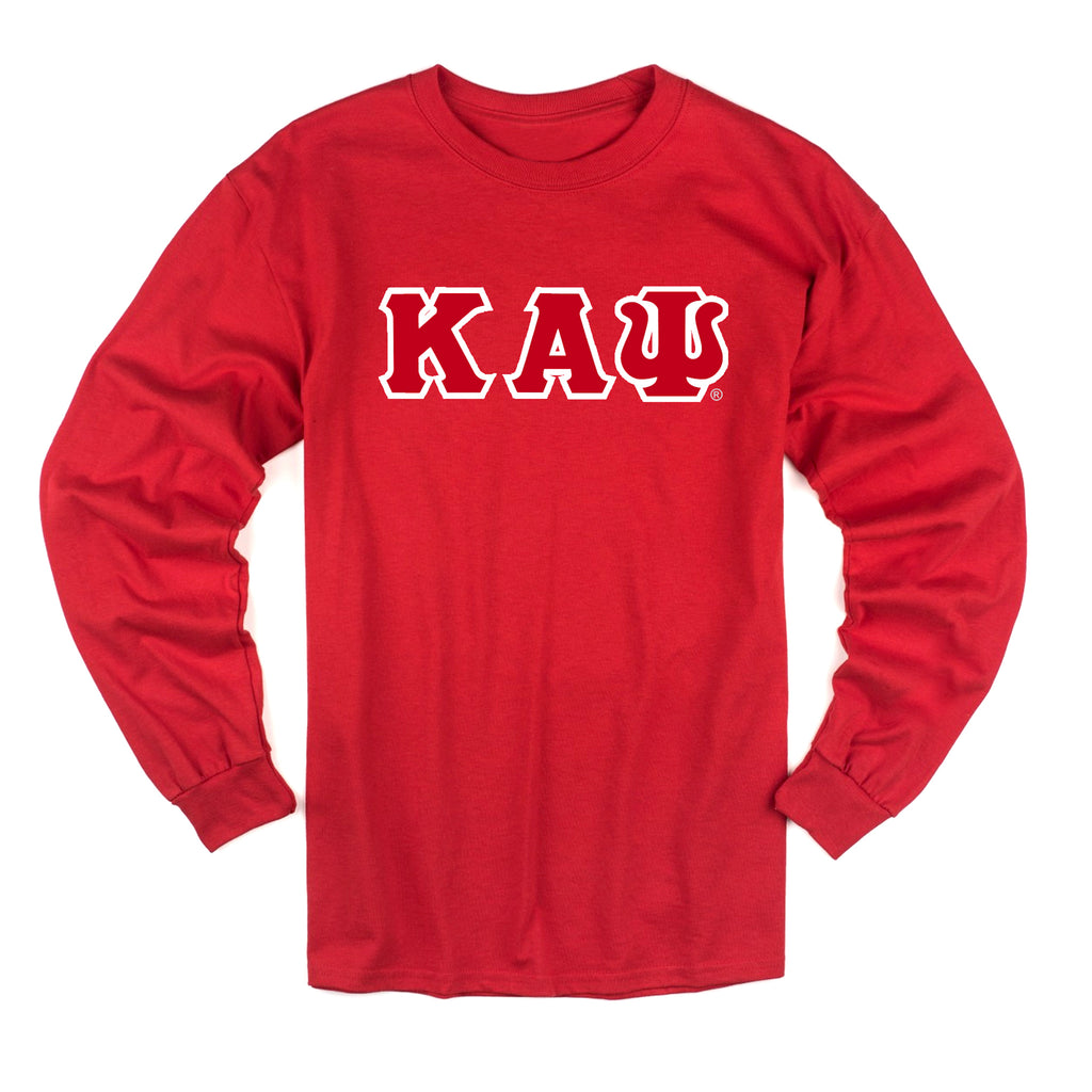 Kappa Alpha Psi Long Sleeve 3-Letter Tee (Red)
