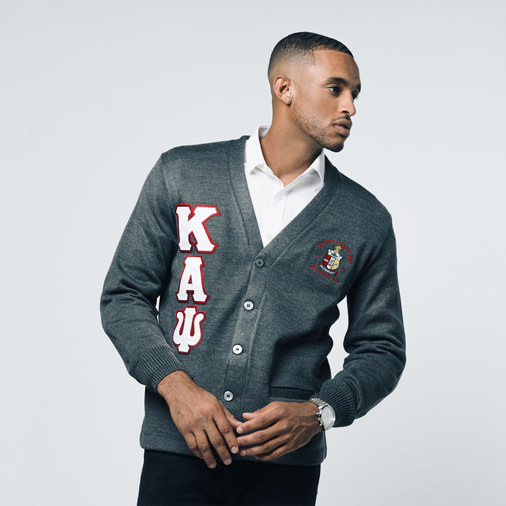 Kappa Alpha Psi Greek Letter Cardigan Sweater (Charcoal) – Nupemall