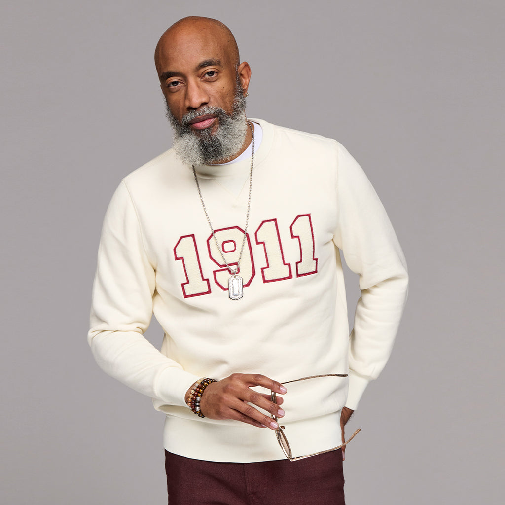 Kappa Alpha Psi 1911 Chenille Crewneck Sweatshirt (Cream)