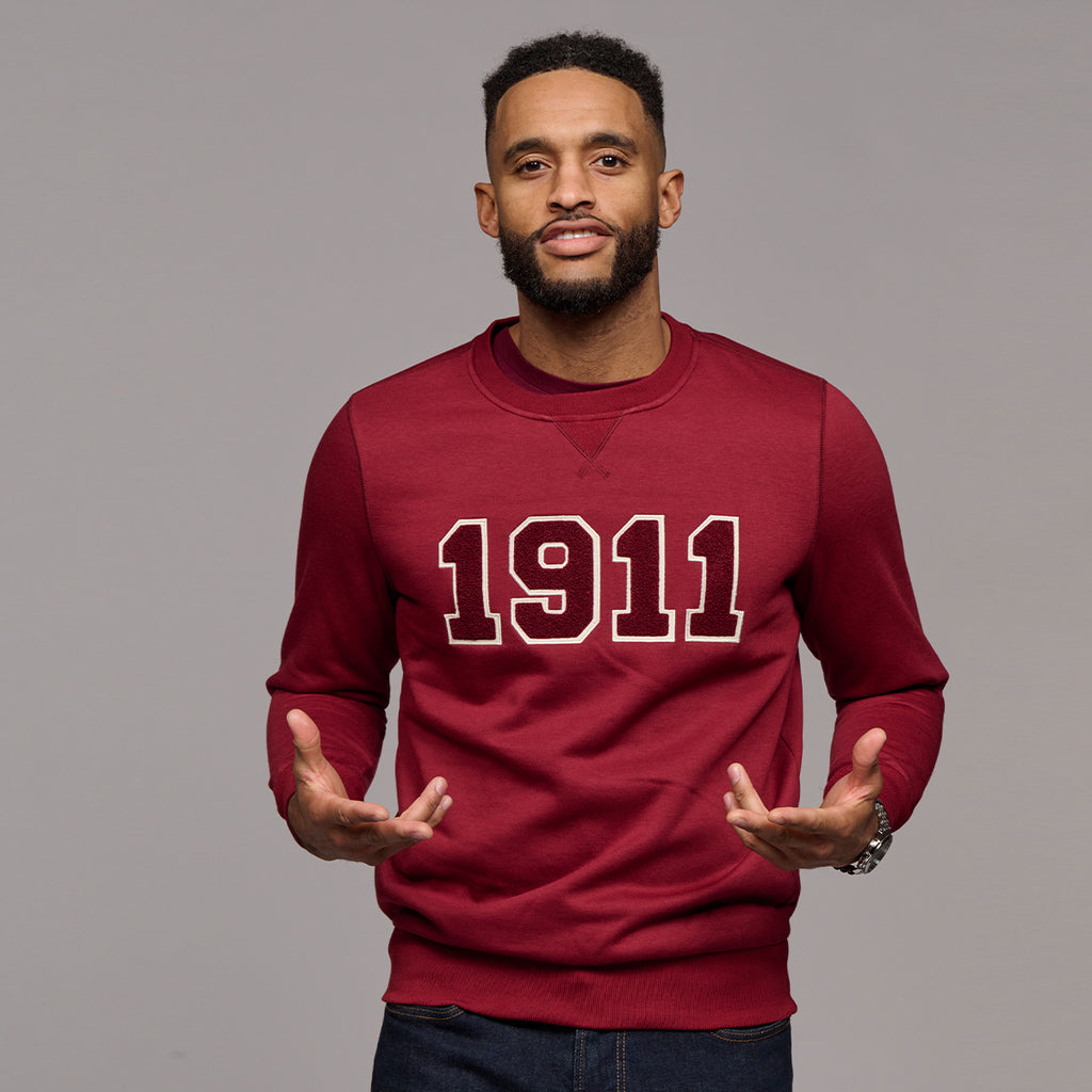 Kappa Alpha Psi 1911 Chenille Crewneck Sweatshirt (Krimson)