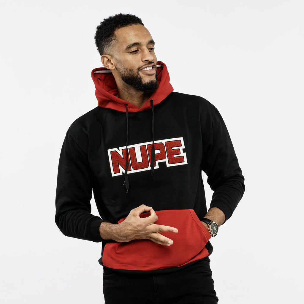 Kappa Alpha Psi Chenille NUPE Colorblock Hoodie (Vintage Black) - FINAL SALE