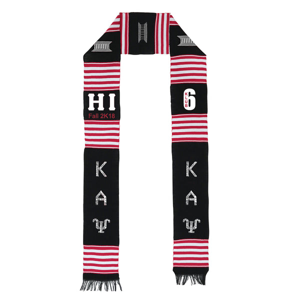Kappa Alpha Psi CUSTOM Kente Graduation Stole (Black)