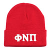 Kappa Alpha Psi Phi Nu Pi Greek Letter Knit Beanie Cap (Red)