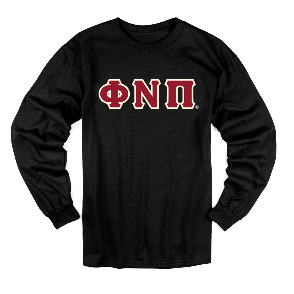 Kappa Alpha Psi Phi Nu Pi Long Sleeve 3-Letter Tee (Black)