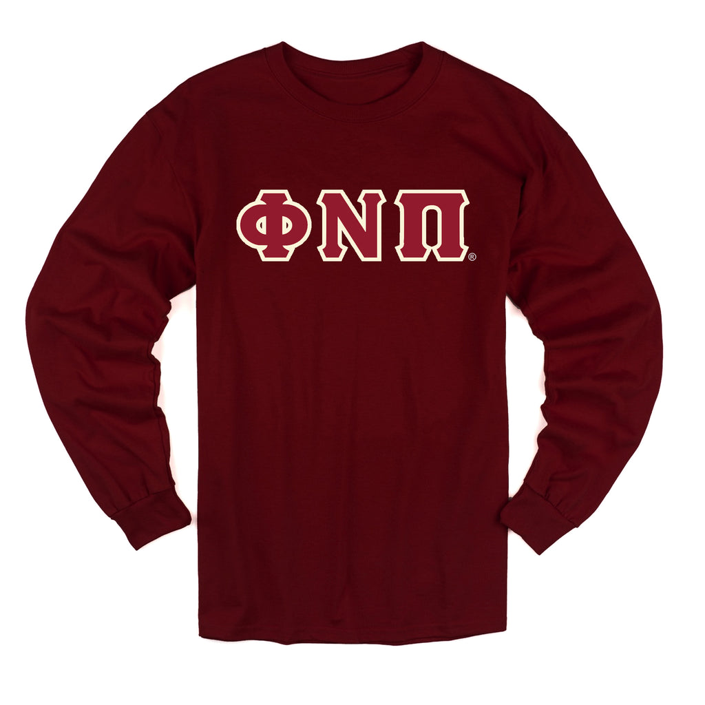 Kappa Alpha Psi Phi Nu Pi Long Sleeve 3-Letter Tee (Maroon)