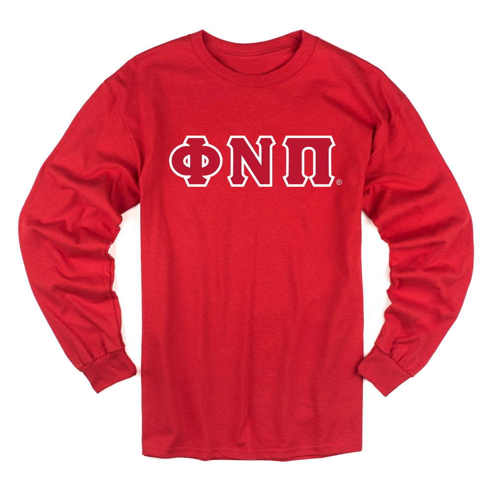 Kappa Alpha Psi Phi Nu Pi Long Sleeve 3-Letter Tee (Red)