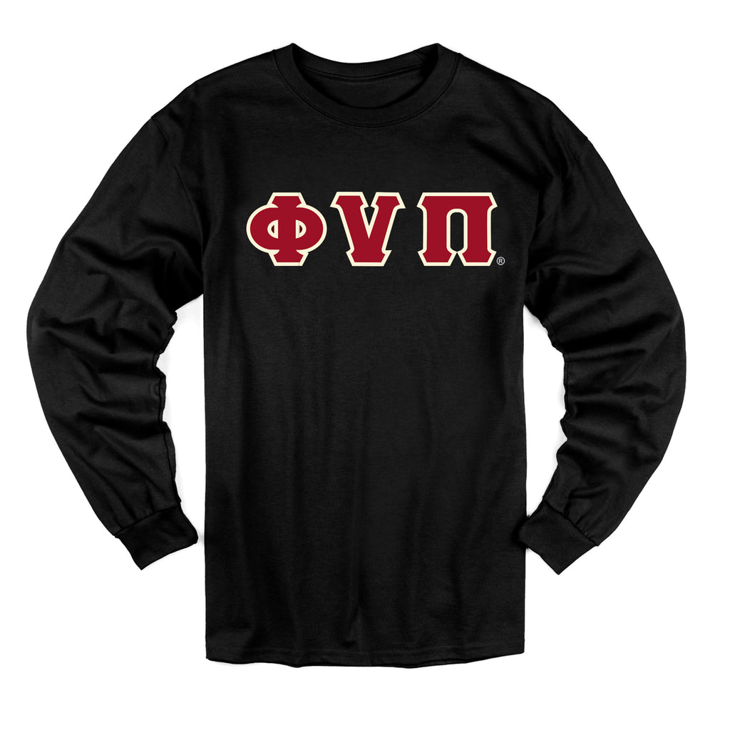 Kappa Alpha Psi Old Skool Phi Nu Pi Long Sleeve 3-Letter Tee (Black)