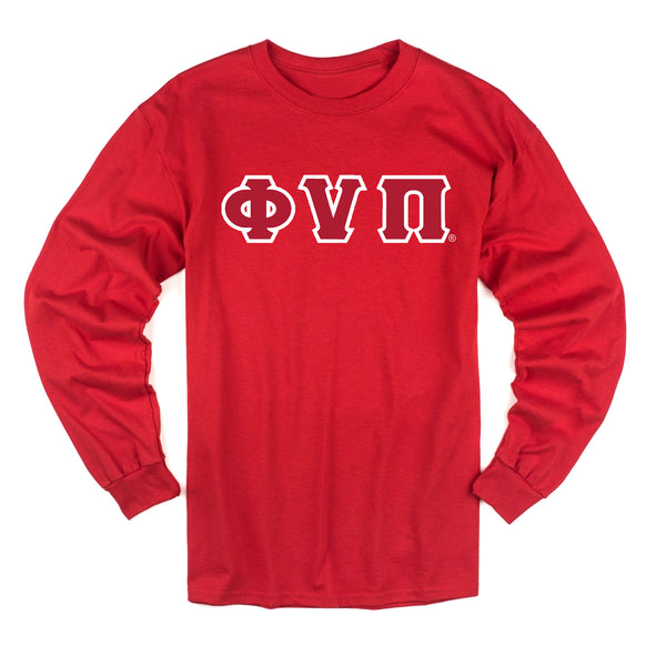 Kappa Alpha Psi Old Skool Phi Nu Pi Long Sleeve 3-Letter Tee (Red)